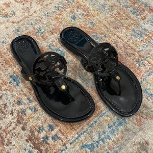 Tory Burch Miller Sandals - Black Patent